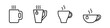 © Katela - Collection coffee and tea cups. Symbol cup of tea with steam. Tea bag in a mug. Hot drink icon in vector design style