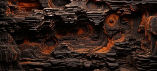 Wall Mural - An authentic burned wood texture serves as a rustic and realistic background.