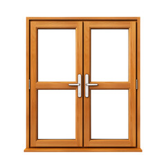 Wall Mural - wooden window frame isolated on transparent background Remove png, Clipping Path, pen tool