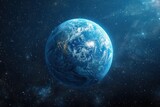 Fototapeta Młodzieżowe - Earth viewed from space with a blue hue