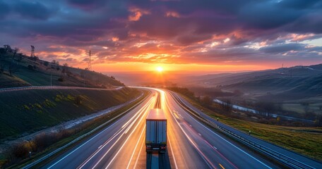 Wall Mural - The Vital Role of Highways in Propelling Business and Cargo Transportation