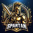 esport logo gold spartan