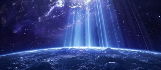 Wall Mural - triple the thrills: astronauts delight in mesmerizing light show