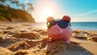 Savings Symbolized: Sunglasses-Wearing Piggy Bank Lounges At Beach, Signifying Vacation Funds. Сoncept Diy Home Organization, Healthy Meal Prep Ideas, Indoor Gardening Tips, Stylish Summer Outfits