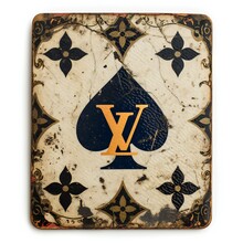 card with louis vuitton logo, carpet