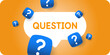 © aleksei_derin - A poster with question marks. A question that needs an answer. Elements for transmitting information.