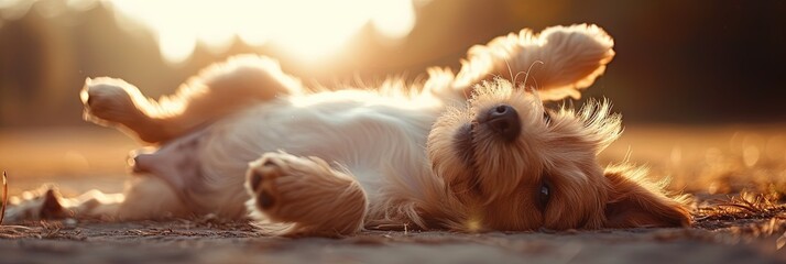 Animal (dog) laying out in the warm summer sun