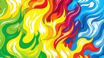 Sticker - beautiful fire inspired draw styled colors, wallpapre design