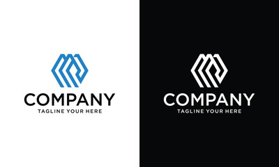 Wall Mural - Letter MC hexagon monogram logo design vector