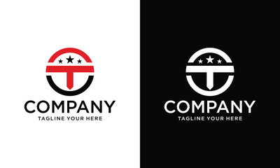 Wall Mural - letter t and star logo vector design icon modern.
