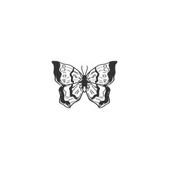 Poster - Butterfly icon hand drawn isolated on white background