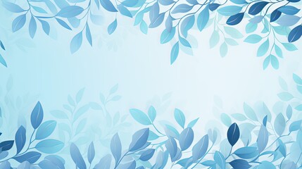 Wall Mural - The background is made up of a pattern of blue leaves and there is space between the text.