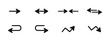 Collection of black vector arrows. Pointer cursor vector icon. Modern simple arrows. Isolated black arrow icon in vector design style