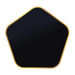 Sticker - black pentagon gold frame background
