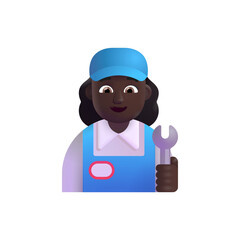 Sticker - Woman Mechanic: Dark Skin Tone