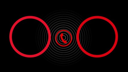 Calling video element with call icon and radio wave network signal animation