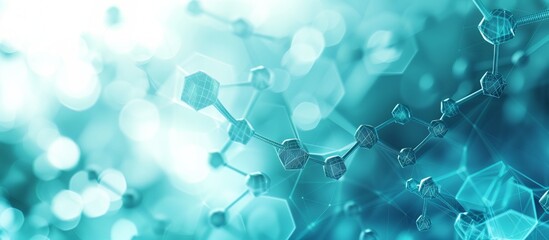 Wall Mural - abstract molecules design. atoms. abstract light blue background