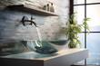 © sugastocks - contemporary bathroom with a glass vessel sink