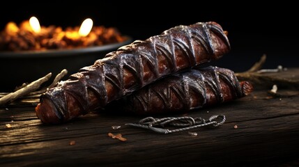 Sticker - Grill pork beef ribs realistic 3d ribs UHD Wallpaper