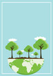 © Oksana - Earth Day banner. green planet earth with leaves. Vector illustration