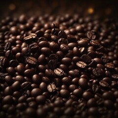 Coffee bean background chiaroscuro lighting