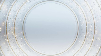 Wall Mural - white circle geometric background with gold stripe background.