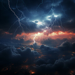 Canvas Print - lightning at night