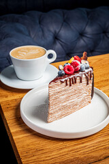 Canvas Print - chocolate cake with fresh berries