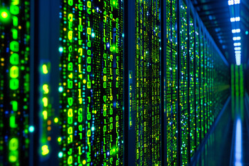 Exploring the Matrix of Cyberspace, Data Networking and Security in a Digital World, Abstract Blue Background