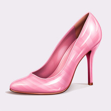Pink Hight Heels Clipart сreated With Generative Ai