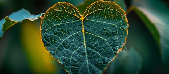 Poster - A Heart-Shaped Leaf with a Unique Pattern Makes it Truly Unique