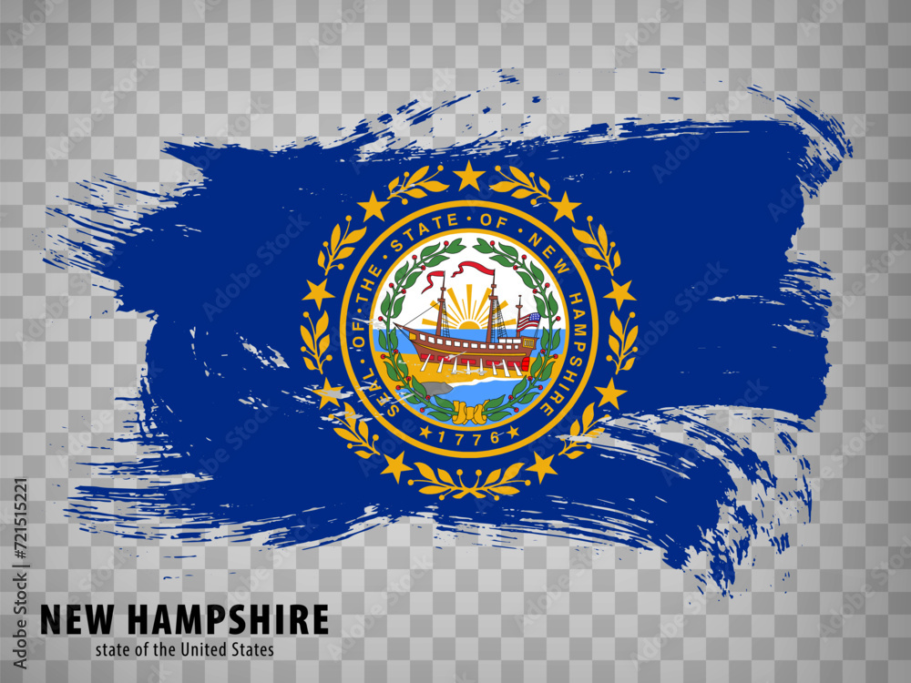 Flag of New Hampshire from brush strokes. United States of America ...