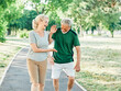 © Lumos sp - outdoor senior fitness woman man lifestyle active sport exercise healthy fit couple running jogging elderly mature having fun laughing talking together friend hug break