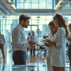 Wall Mural - Business people discussing work in an office