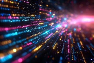 binary code programming language colorful background