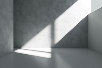  An empty room with sunlight shining through the window