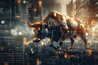 Bull market concept, stock market, positive trend, economic growth