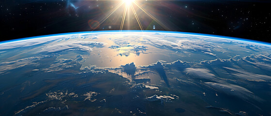 Wall Mural - A breathtaking photograph of planet Earth from space