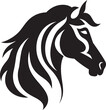 Equestrian Elegance in Black Vectorized ArtDynamic Stallion Vectors Monochrome Beauty