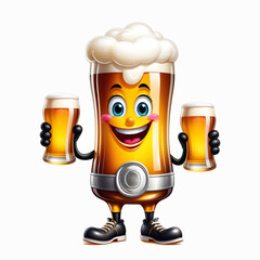 Wall Mural - mascot character beer on a white background