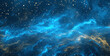 Blue Cosmic Nebula Dust Clouds with Sparkling Stars
