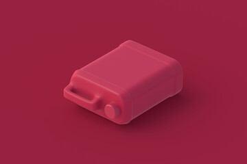 Wall Mural - Plastic canister of magenta on red background. 3d render