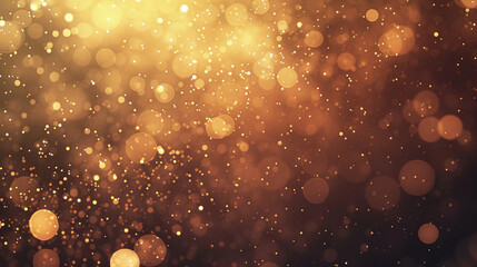 Golden Bokeh Lights on Warm Background
