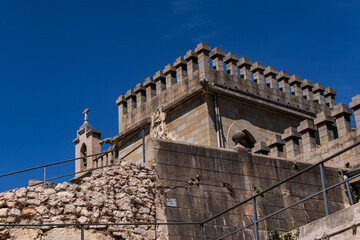 Wall Mural - Xativa Castle or Castillo de Xativa - ancient fortification on the ancient roadway Via Augusta in Spain. Xativa, Spain, Europe.