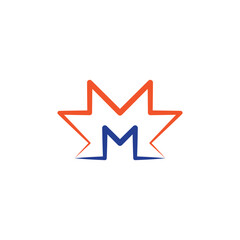 Wall Mural - line letter m vector symbol logo design
