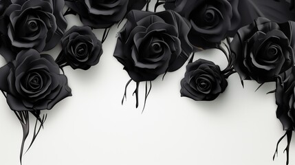 Poster - black and white roses