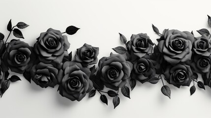 Poster - rose petals on black