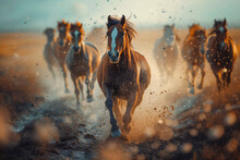 Wild Horses In Arid Lands