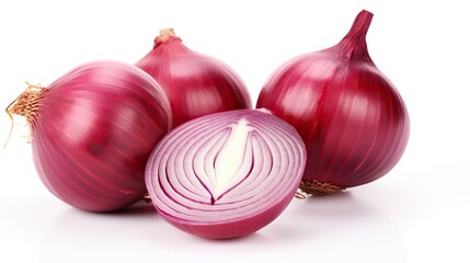 Wall Mural - red onion isolated on white