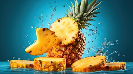 Wall Mural - pineapple on a plate